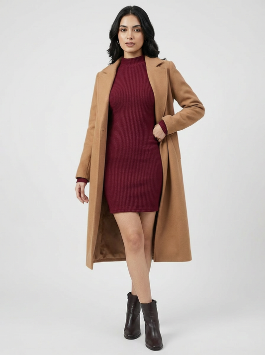 Bordeaux Winter Knit Dress